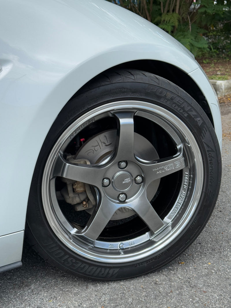 NEW 17X7.5 ET40 AOW GT Flow Formed Rim Racing White 5X100