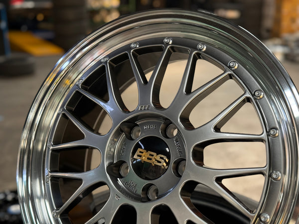 New 18X8 ET45 BBS LM Diamond Rim (4wheel) Black Disk & Black Bright Diamond-Cut 5X112