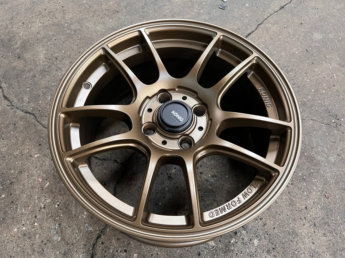 New 15X7 ET35 Konig Heliogram (4 wheel) Matt Bronze 4X100