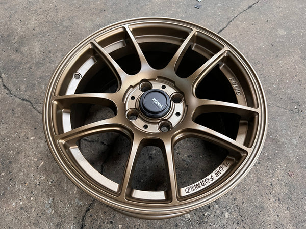 New 15X7 ET35 Konig Heliogram (4 wheel) Matt Bronze 4X100