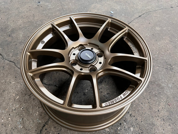 New 15X7 ET35 Konig Heliogram (4 wheel) Matt Bronze 4X100