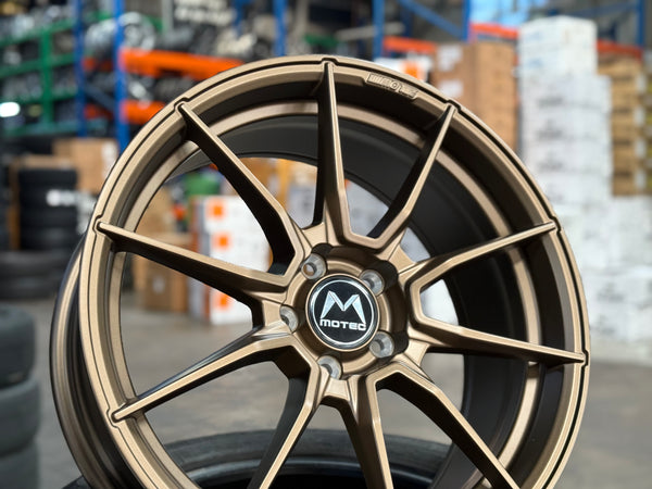 New 19x8.5 ET38 Motec MCR2 Rim (4 wheel) Bronze 5x112