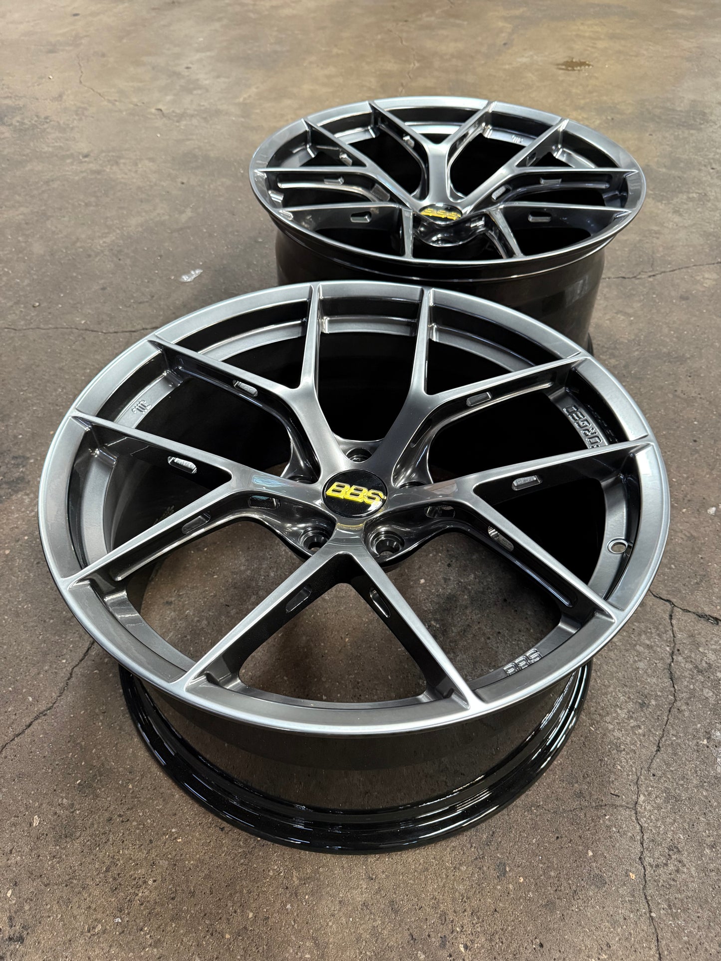 New 20x9.5 ET22 20x10.5 ET35 Overdrive Forged BBS FIR Design (4 wheel) 5x120 Hyper Black