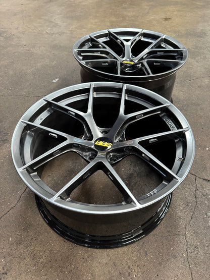 New 20x9.5 ET22 20x10.5 ET35 Overdrive Forged BBS FIR Design (4 wheel) 5x120 Hyper Black