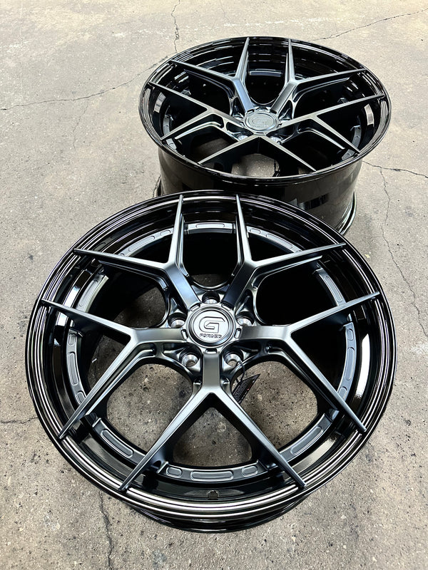 New 19x8.5 ET30 19x9.5 ET40 G Forged GF01 (4 wheels) Gloss Black 5x112