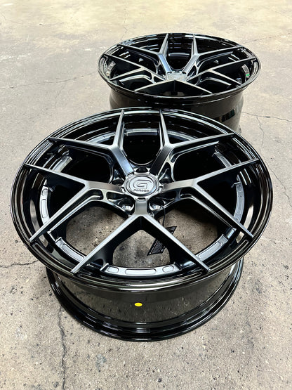 New 19x8.5 ET30 19x9.5 ET40 G Forged GF01 (4 wheels) Gloss Black 5x112