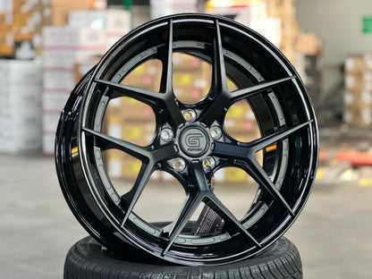 New 19x8.5 ET30 19x9.5 ET40 G Forged GF01 (4 wheels) Gloss Black 5x112
