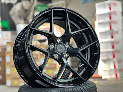 New 19x8.5 ET30 19x9.5 ET40 G Forged GF01 (4 wheels) Gloss Black 5x112