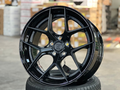 New 19x8.5 ET30 19x9.5 ET40 G Forged GF01 (4 wheels) Gloss Black 5x112