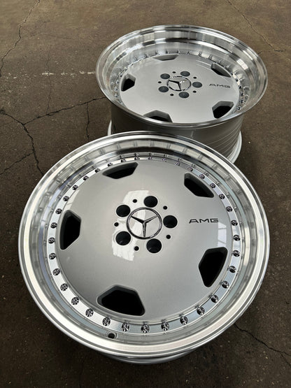 New 18x8.5 ET30 18x9.5 ET35 Mercedes AERO CLASSIC Staggered 5x112 Silver Polished Lips + 20 pcs Wheel Bolts