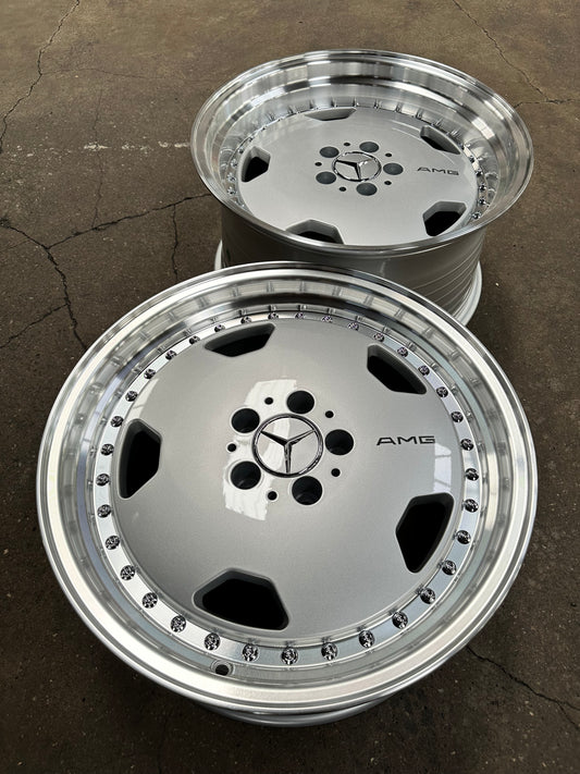 New 18x8.5 ET30 18x9.5 ET35 Mercedes AERO CLASSIC Staggered 5x112 Silver Polished Lips + 20 pcs Wheel Bolts