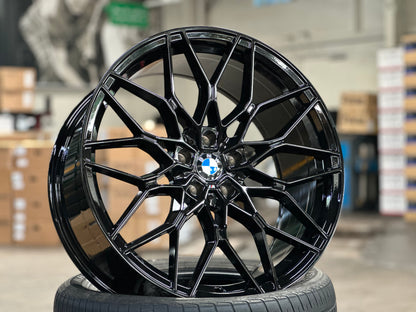 New 20x8.5 ET26 20x9.5 ET37 BMW Style 1000M (4 wheel) 5x112 Gloss Black