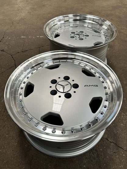 New 18x8.5 ET30 18x9.5 ET35 Mercedes AERO CLASSIC Staggered 5x112 Silver Polished Lips + 20 pcs Wheel Bolts
