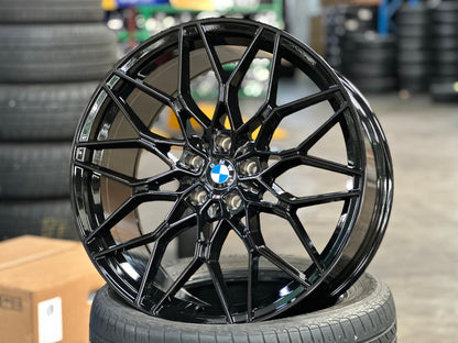 New 20x8.5 ET26 20x9.5 ET37 BMW Style 1000M (4 wheel) 5x112 Gloss Black