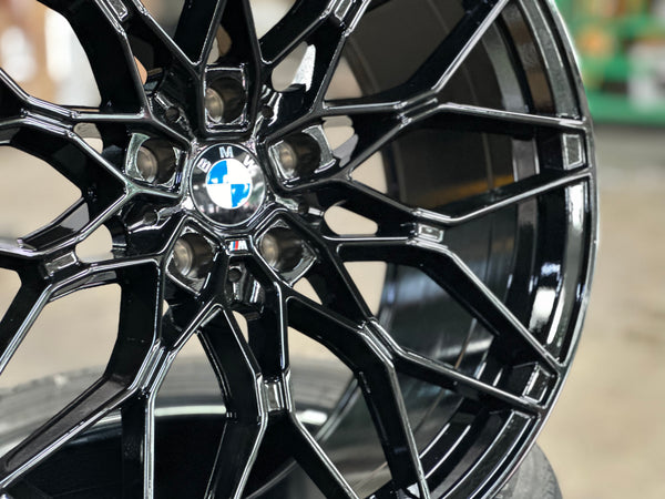 New 20x8.5 ET26 20x9.5 ET37 BMW Style 1000M (4 wheel) 5x112 Gloss Black
