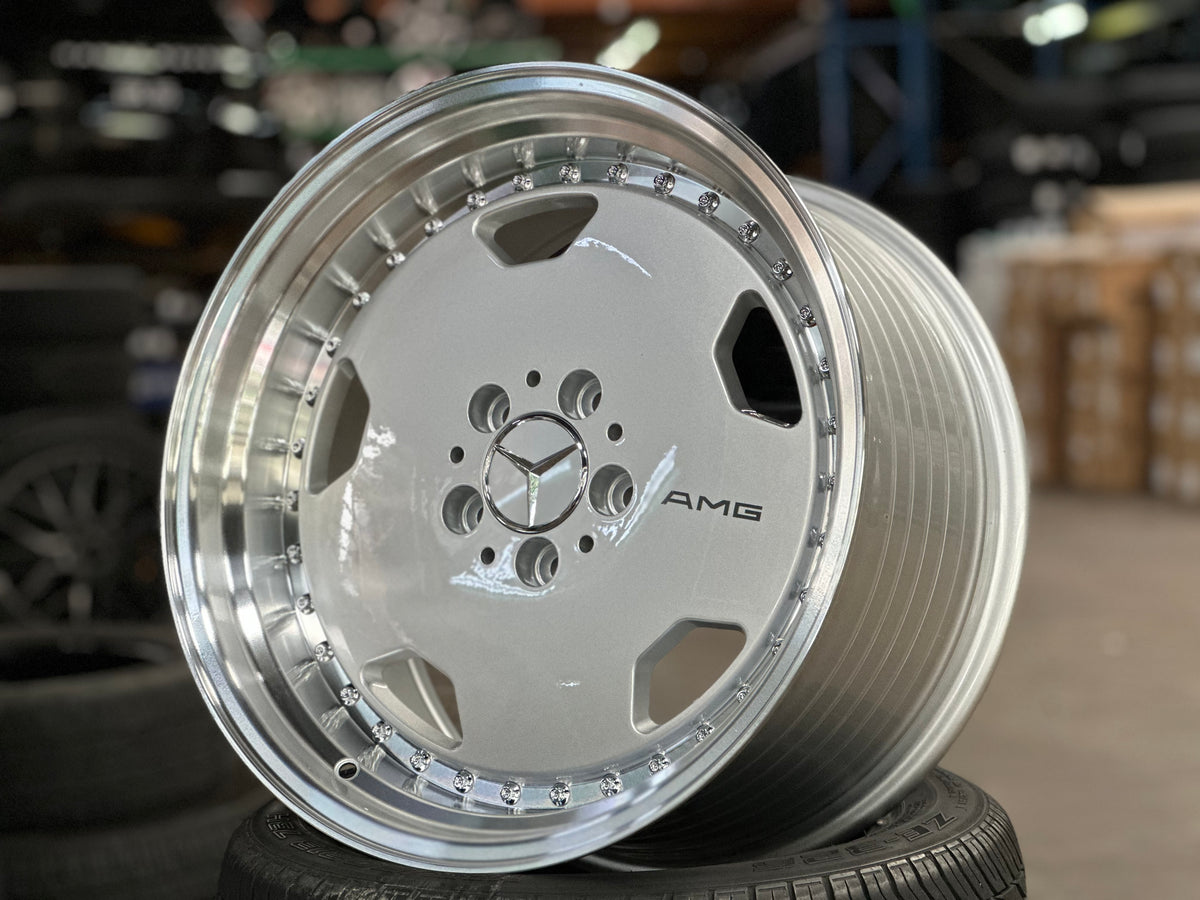 New 18x8.5 ET30 18x9.5 ET35 Mercedes AERO CLASSIC Staggered 5x112 Silver Polished Lips + 20 pcs Wheel Bolts