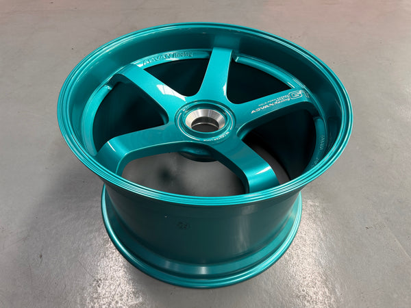 New 20x10 ET45 21x13 ET31 Advan Racing GT Porsche 992 GT3 RS 1X130 Turquoise Blue