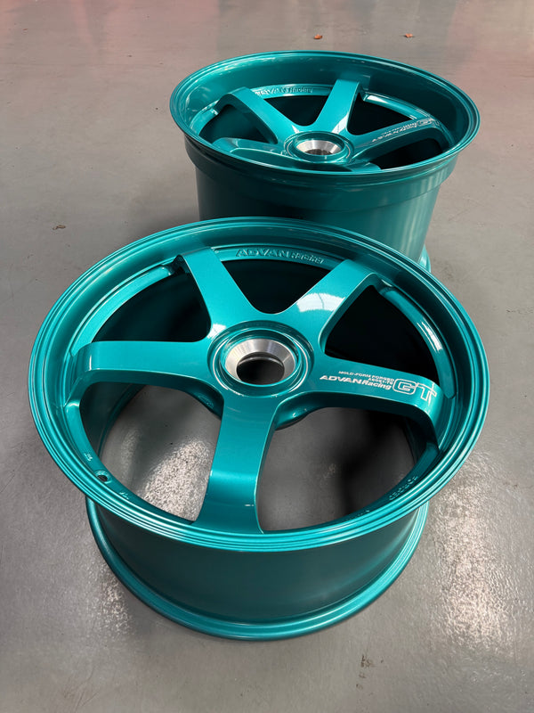 New 20x10 ET45 21x13 ET31 Advan Racing GT Porsche 992 GT3 RS 1X130 Turquoise Blue