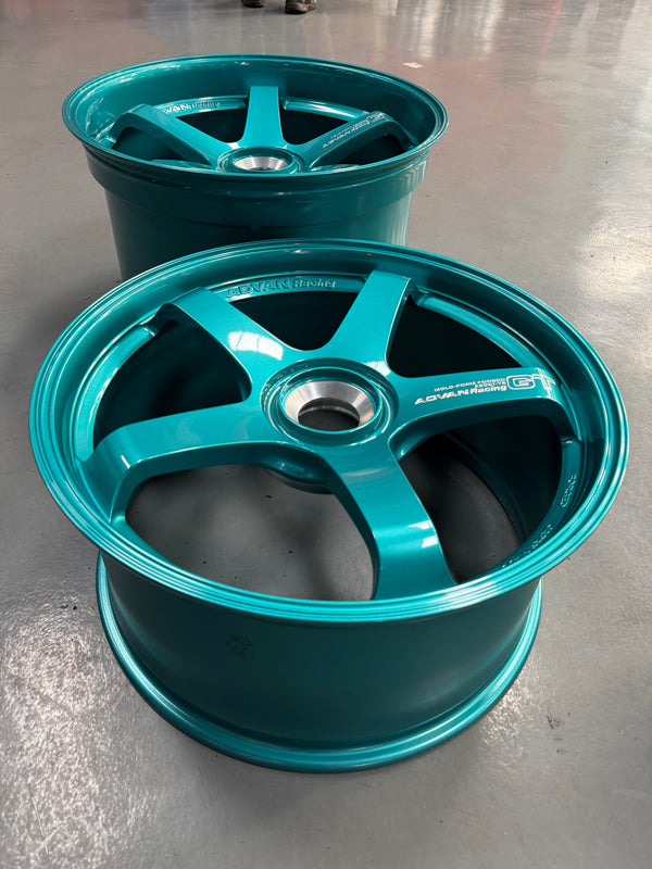 New 20x10 ET45 21x13 ET31 Advan Racing GT Porsche 992 GT3 RS 1X130 Turquoise Blue