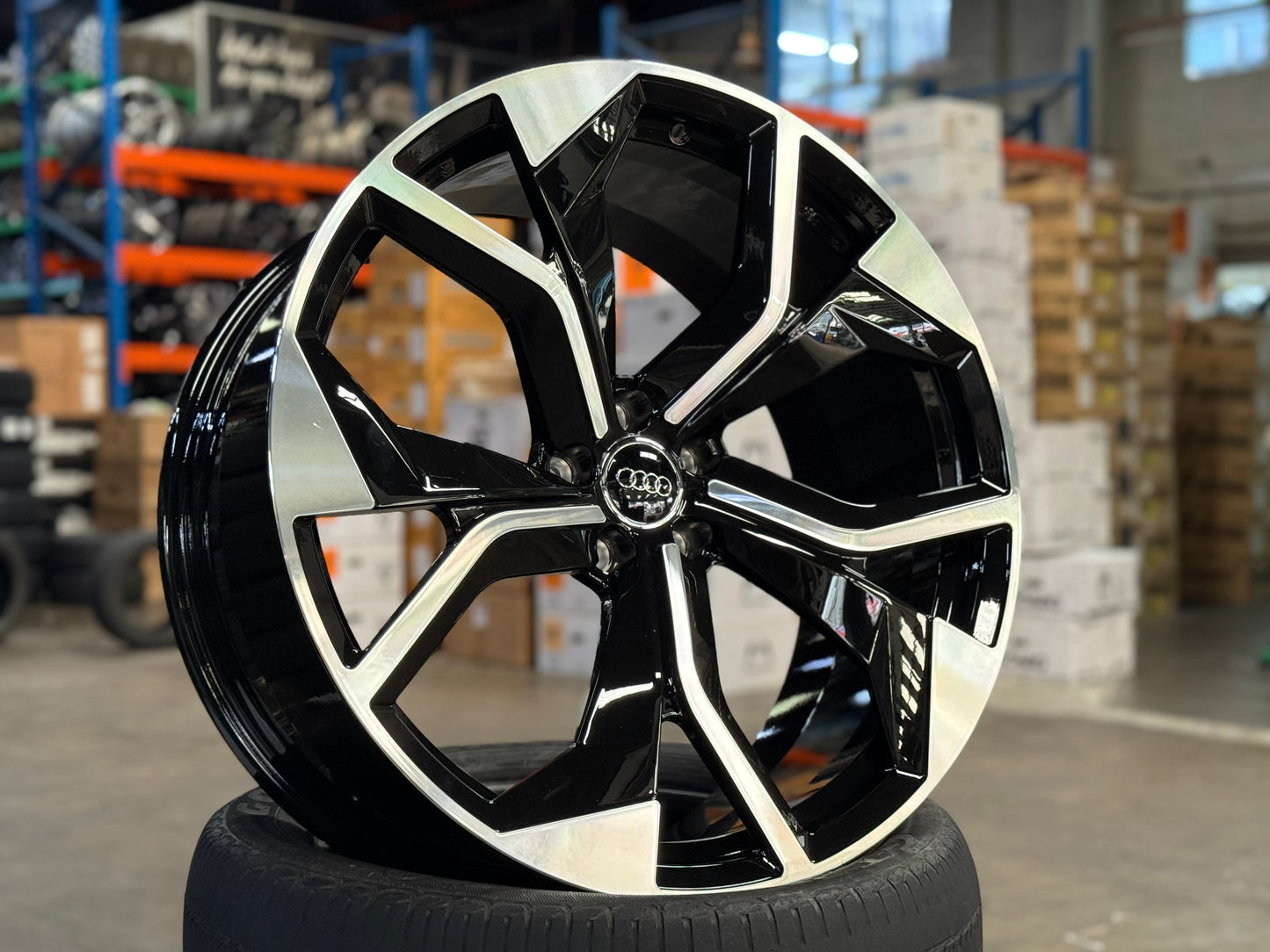 New 22x10 ET28 Overdrive Forged AUDI RS Q8 Rim (4 wheel) Black 5x112