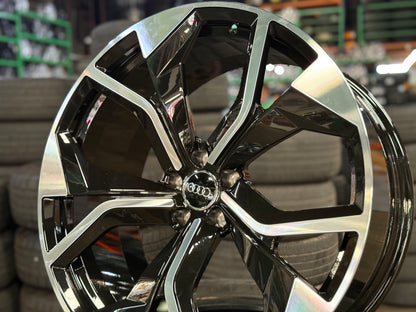New 22x10 ET28 Overdrive Forged AUDI RS Q8 Rim (4 wheel) Black 5x112