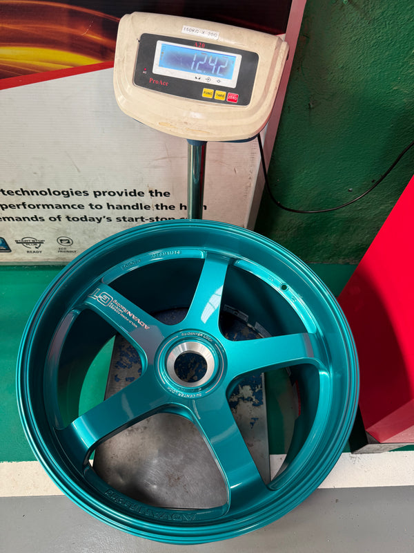 New 20x10 ET45 21x13 ET31 Advan Racing GT Porsche 992 GT3 RS 1X130 Turquoise Blue