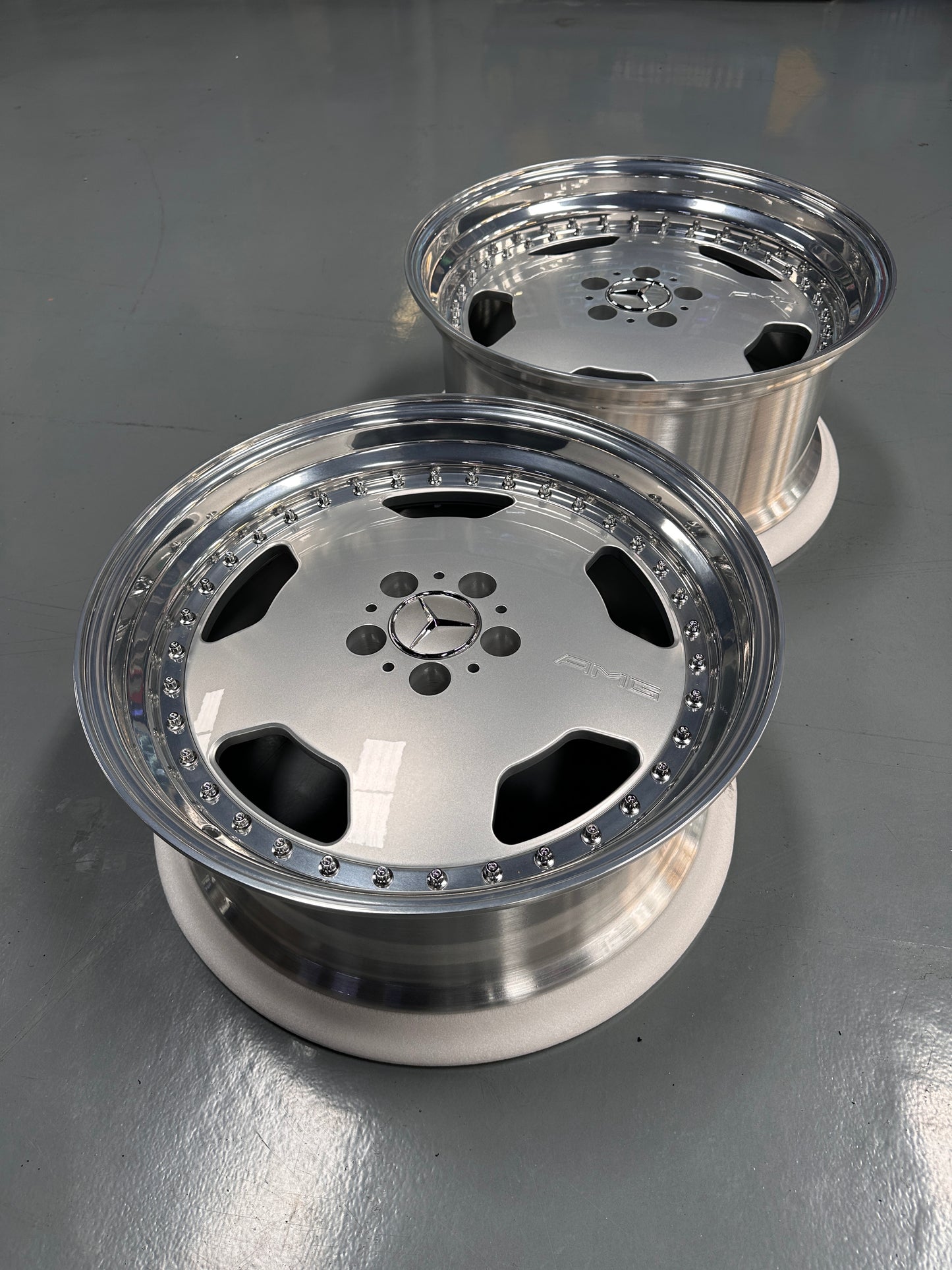 New 19x8.5 ET18 19x9.5 ET20 Overdrive Forged AMG AERO CLASSIC Mercedes 5x112 Silver rim (4 wheels)