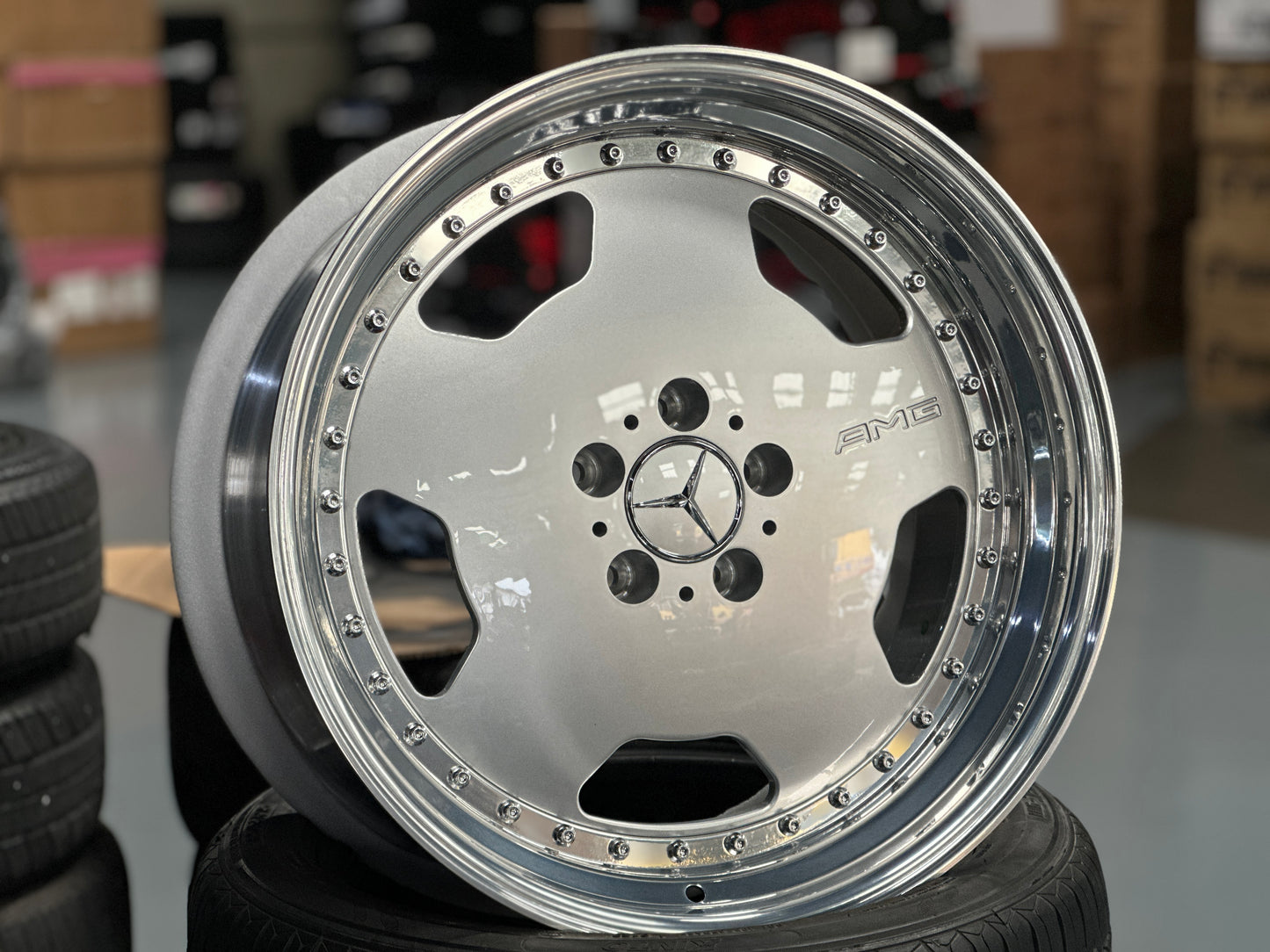 [Bundle] New 19x8.5 ET18 Overdrive Forged Mercedes AERO (2 wheels) Classic Silver 5x112