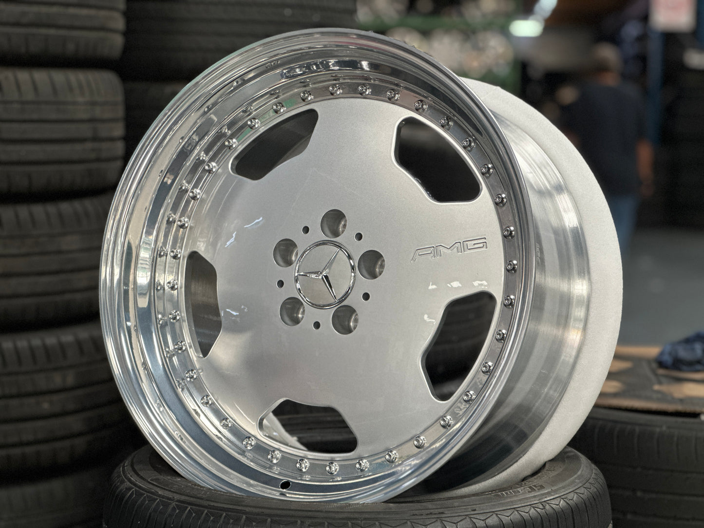 New 19x8.5 ET18 19x9.5 ET20 Overdrive Forged AMG AERO CLASSIC Mercedes 5x112 Silver rim (4 wheels)