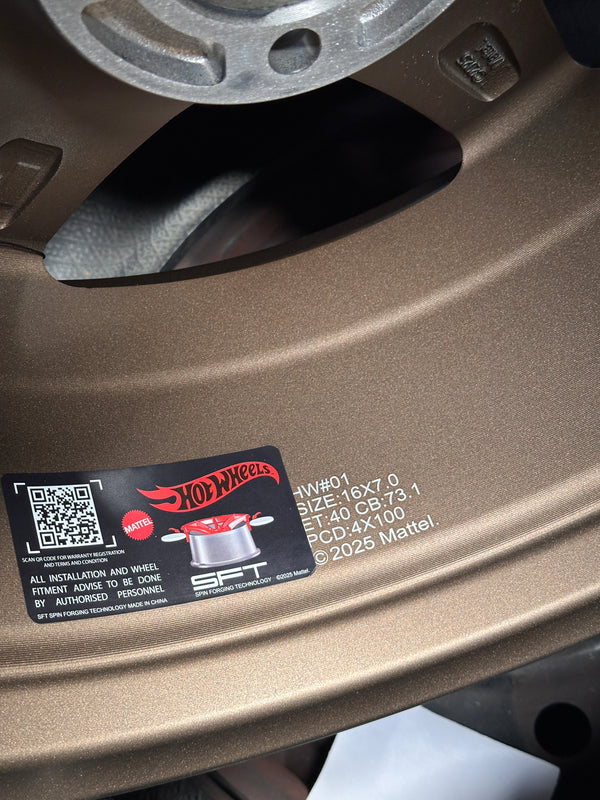 NEW 16X7 ET40 Hotwheels HW01 Flow Formed Rim Racing Bronze 4X100