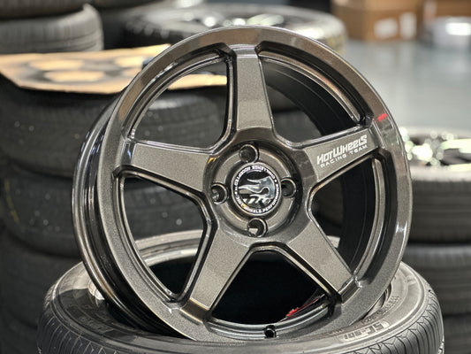 NEW 16X7 ET40 Hotwheels HW01 Flow Formed Rim Racing Graphite 4X100