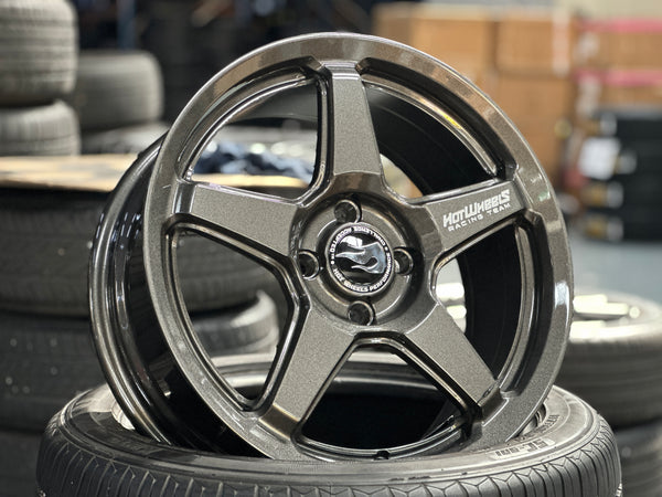 NEW 16X7 ET40 Hotwheels HW01 Flow Formed Rim Racing Graphite 4X100