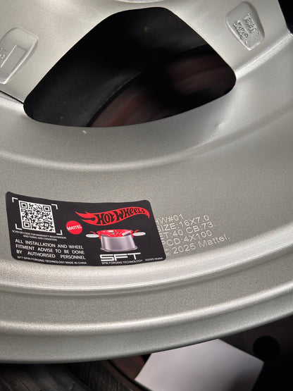 NEW 16X7 ET40 Hotwheels HW01 Flow Formed Rim Diamond Silver 4X100