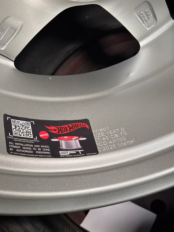 NEW 16X7 ET40 Hotwheels HW01 Flow Formed Rim Diamond Silver 4X100