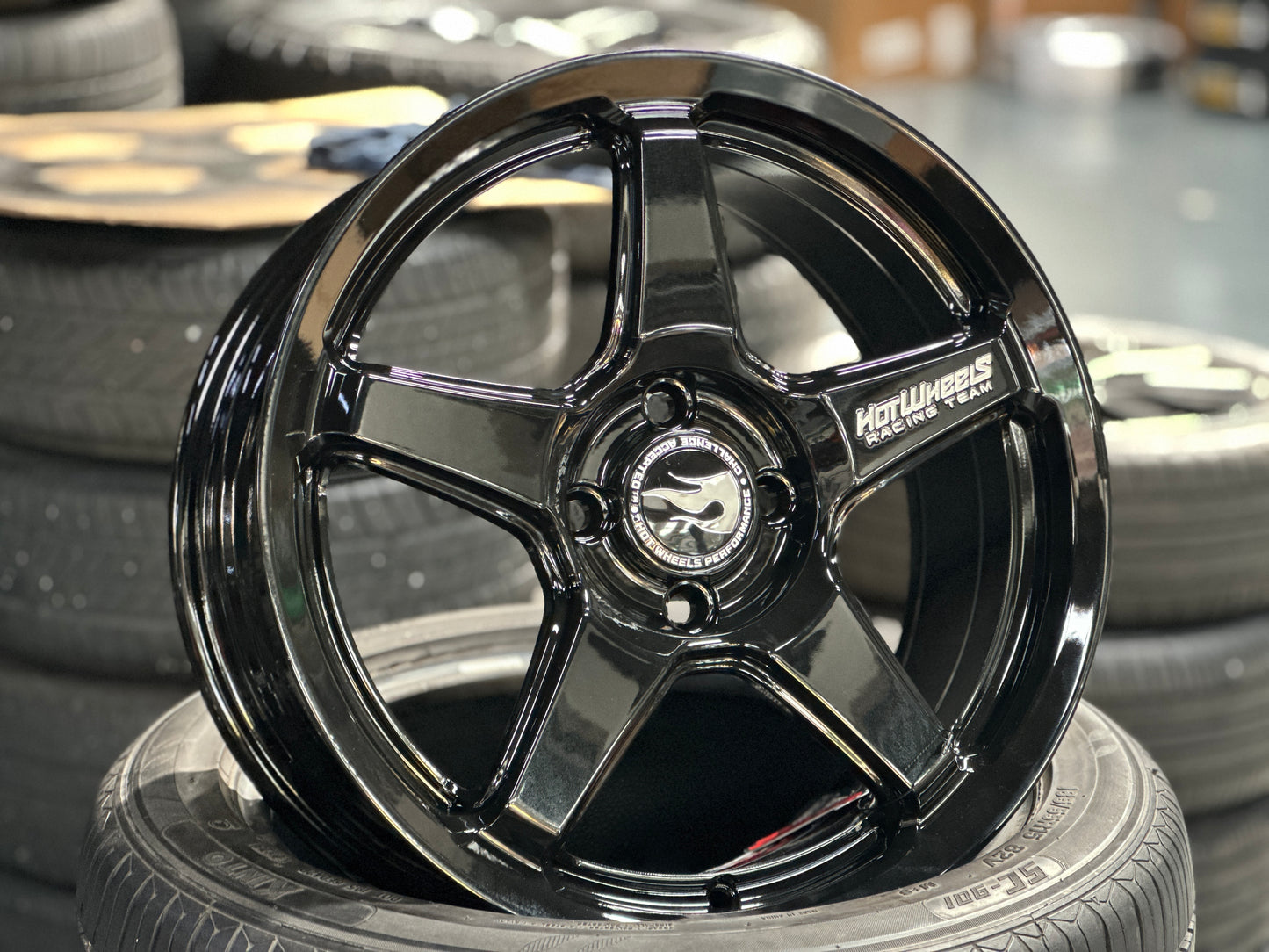 NEW 16X7 ET40 Hotwheels HW01 Flow Formed Rim Diamond Black 4X100
