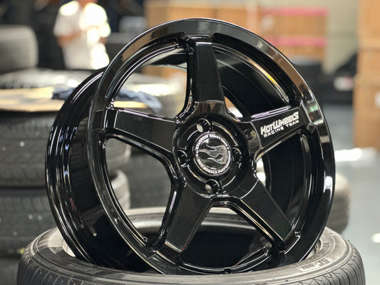 NEW 16X7 ET40 Hotwheels HW01 Flow Formed Rim Racing Black 4X100