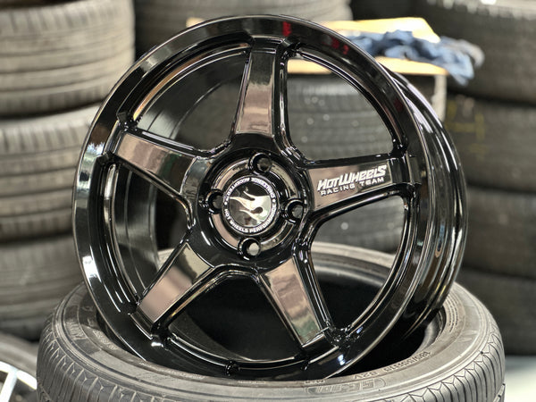 NEW 16X7 ET40 Hotwheels HW01 Flow Formed Rim Racing Black 4X100