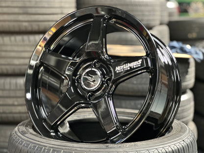 NEW 16X7 ET40 Hotwheels HW01 Flow Formed Rim Racing Black 4X100