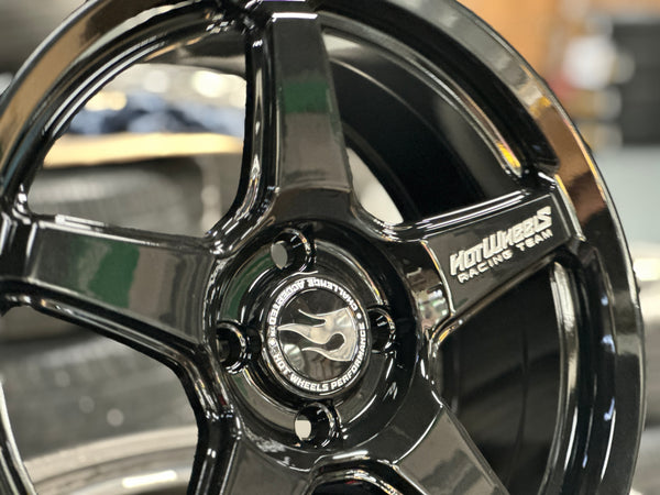 NEW 16X7 ET40 Hotwheels HW01 Flow Formed Rim Racing Black 4X100