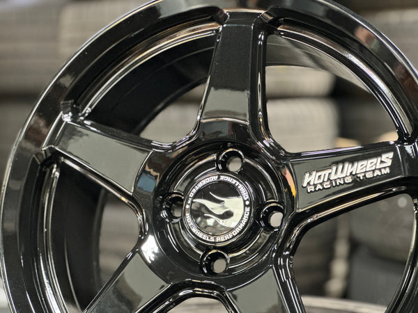 NEW 16X7 ET40 Hotwheels HW01 Flow Formed Rim Racing Black 4X100