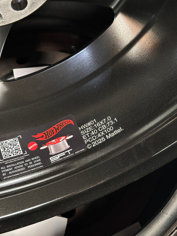 NEW 16X7 ET40 Hotwheels HW01 Flow Formed Rim Diamond Black 4X100