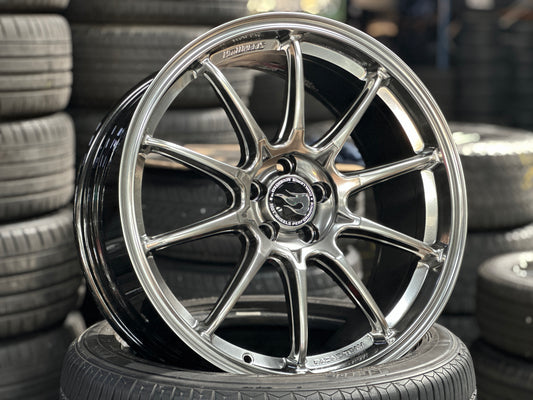 NEW 18X8.5 ET35 Hotwheels HW03 Diamond Black Flow Formed Rim 5X100