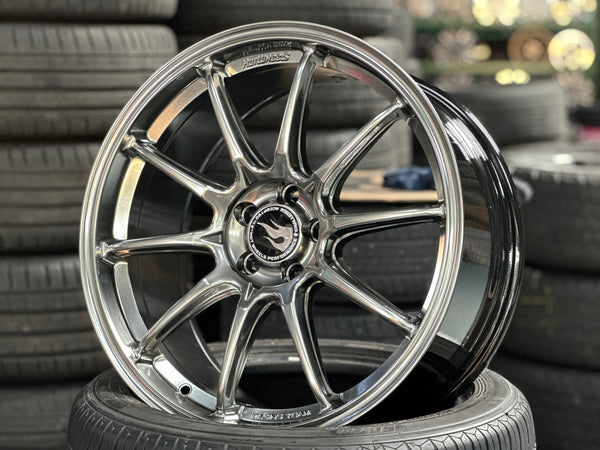 NEW 18X8.5 ET35 Hotwheels HW03 Diamond Black Flow Formed Rim 5X100