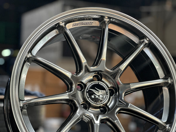 NEW 18X8.5 ET35 Hotwheels HW03 Diamond Black Flow Formed Rim 5X100