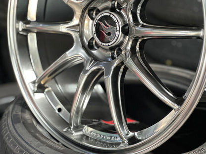 NEW 18X8.5 ET35 Hotwheels HW03 Diamond Black Flow Formed Rim 5X100