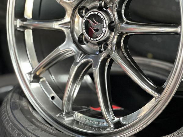 NEW 18X8.5 ET35 Hotwheels HW03 Diamond Black Flow Formed Rim 5X100