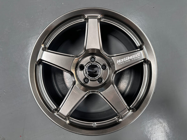 New 18x8 ET42 Hotwheels HW01 Diamond Black Flow Formed Rim 5x100