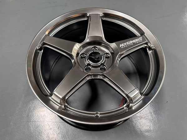 New 18x8 ET42 Hotwheels HW01 Diamond Black Flow Formed Rim 5x100