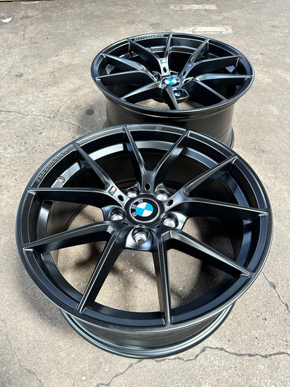 New 18x8 ET35 18x9 ET37 BMW Style 763M (4 wheels) Matte Black 5X120