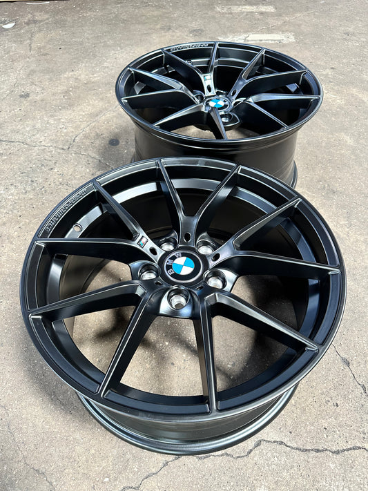 New 18x8 ET35 18x9 ET37 BMW Style 763M (4 wheels) Matte Black 5X120